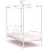 vidaXL okvir za krevet s nadstrešnicom ružičasti metalni 90 x 200 cm | shoptok.hr