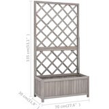  Vrtna sadilica s rešetkom siva 70x30x135 cm od masivne jelovine | shoptok.hr