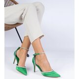 D/CEO marka niezdefiniowana Green satin pumps decorated with rhinestones Fugatto Cijene