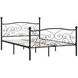  Okvir za krevet s podnicama crni metalni 120 x 200 cm | shoptok.hr