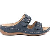 SEASTAR Low-heeled wedge sandals with buckles blue Cene