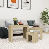 vidaXL Komplet klubskih mizic 3 kosi sonoma hrast iverna plošča, (20908764) | Shoptok.si