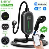 AFYEEV Prenosni EV polnilec, Wi-Fi in Bluetooth nadzor, prilagodljiv tok 6A-16A, Type2 z aplikacijo 5m, TYPE2, (5000161530) | Shoptok.si