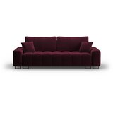 Cosmopolitan Design Bordo rdeča žametna raztegljiva sedežna garnitura s prostorom za shranjevanje 250 cm Wicklow – | Shoptok.si