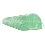 vidaXL Staklenik s čeličnim okvirom zeleni 42 m² 14 x 3 x 2 m | shoptok.hr
