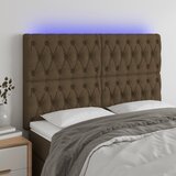 vidaXL LED posteljno vzglavje temno rjavo 160x7x118/128 cm blago Cene