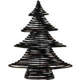  LED Božićna dekoracija 60xLED/3xAA 60 cm topla bela jelka/crna | Eponuda.com