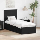  Krevetna konstrukcija s uzglavljem Crna i srebrna 70 x 190 cm | shoptok.hr
