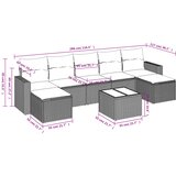  8-dijelni set vrtnih sofa s jastucima smeđi od poliratana | shoptok.hr