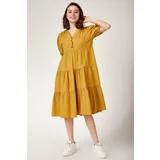 Bigdart 1937 Watermelon Dress in Layers with Sleeves - Mustard