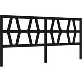  Okvir za krevet s uzglavljem crni 200 x 200 cm od masivnog drva | shoptok.hr