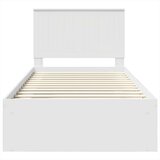  Okvir za krevet Bijelo 100 x 200 cm Čvrsto borovo drvo | shoptok.hr