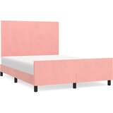  Okvir za krevet s uzglavljem ružičasti 140x190 cm baršunasti | shoptok.hr