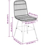  Stolica za blagovanje 2 pcs Crna 41 x 55 x 85 cm Ratan i Čelik | shoptok.hr