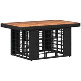  Vrtni set za objed 3 pcs Crna i Siva Poli Ratan i Drvo Akacije | shoptok.hr