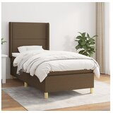 vidaXL Krevet s oprugama i madracem tamnosmeđi 90 x 190 cm od tkanine | shoptok.hr