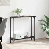 vidaXL Konzolna miza Črna Orehovina 75 x 22,5 x 75 cm Konstruiran les | Shoptok.si