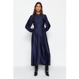 Trendyol Navy Blue Waist Brit Satin Evening Dress Cijene