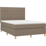  Box spring postelja z vzmetnico taupe 140x200 cm blago, (20893213) | Shoptok.si