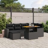  7-dijelni set vrtnih sofa od poliratana s jastucima crni | shoptok.hr