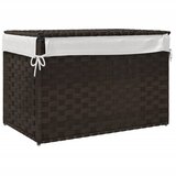  Košara za rublje s poklopcem tamnosmeđa 55,5x35x34 cm poliratan | shoptok.hr