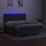  Krevet box spring s madracem LED tamnosivi 180x200 cm tkanina | shoptok.hr