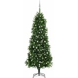  Umjetno osvijetljeno božićno drvce s kuglicama 240 cm zeleno | shoptok.hr