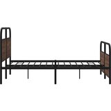 Metalni Kovinski posteljni okvir brez vzmetnice rjavi hrast 150x200 cm, (21608079) | Shoptok.si