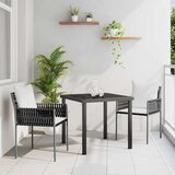  Vrtni set za objed 3 kom. Smeđa i crna PE ratan | shoptok.hr