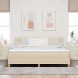  LED Box Spring Krevet s madracem Krema 180 x 200 cm tkanina | shoptok.hr