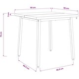  90 x 90 x 75 cm Čvrsto drvo akacije Prirodna i bijela - Prirodna i bijela 90 x 90 x 75 cm Četvrtasto | shoptok.hr