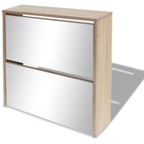 vidaXL ormarić za cipele s ogledalom boja hrastovine 63x17x67 cm | shoptok.hr
