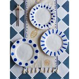 Bloomingville Bijeli/plavi tanjuri u setu 3 kom od kamenine ø 28 cm Linora – | shoptok.hr