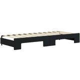  Dnevni krevet na razvlačenje s madracima crni 80x200 cm baršun | shoptok.hr