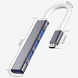  E-GREEN USB 3.1 tip C - HUB 4port USB 3.0 crni | ePonuda.com