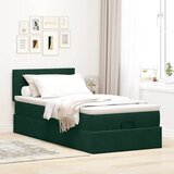  Okvir kreveta s madraca tamnozeleni 90x200cm baršunasti | shoptok.hr