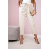Kesi Włoski Punto trousers tied at the waist beige | Shoptok.si