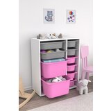 Hanah home višenamenska komoda Zen 2D2K6U, 69.5 x83 x30 cm, Belo-sivo-roze | ePonuda.com