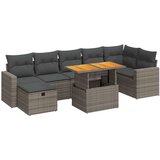 vidaXL Vrtna sedežna garnitura 5-delna z blazinami poli ratan/akacija | Shoptok.si