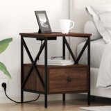vidaXL Nočna omarica s predalom 2 pcs Rjavi hrast 41.5 x 40.5 x 55 cm | Shoptok.si