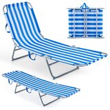 Costway Turistični ležalnik z nastavljivim naslonjalom in blazino Plažni ležalnik, (5000299898) Cene