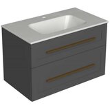 AQUAART kupaonski ormarić eternity 80 donji, grafit supermat, zlatna ručkica | shoptok.hr