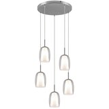Trio Select Viseča svetilka v srebrni barvi s steklenim senčnikom ø 48 cm Barret – | Shoptok.si