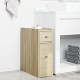  Uski kupaonski ormar s kotačima boja hrasta konstruirano drvo | shoptok.hr