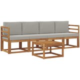  Set vanjskih sofa s jastukom 5 pcs Prirodna i svijetlo siva | shoptok.hr