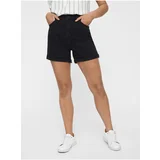 Vero_Moda Black High Waisted Denim Shorts Nineteen - Women