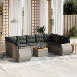  10-dijelni set vrtnih sofa od poliratana s jastucima sivi Cijene