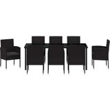  Vrtni set za objed s jastukom 9 pcs Crna poliratan | shoptok.hr