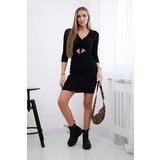 Kesi Ribbed dress with a tied neckline black | shoptok.hr