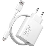 Xiaomi stenski polnilec z enim USB-A vhodom 100W in priloženim USB-A v USB-C kablom 6A bele barve MDY-19-ER Cene